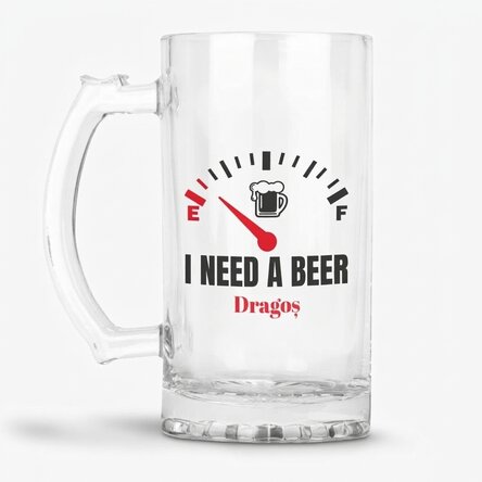 Gepersonaliseerde bierpul met tekst - I need a Beer