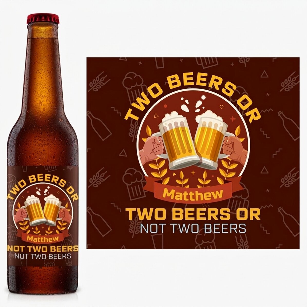 Bier met gepersonaliseerde tekst - Two beers