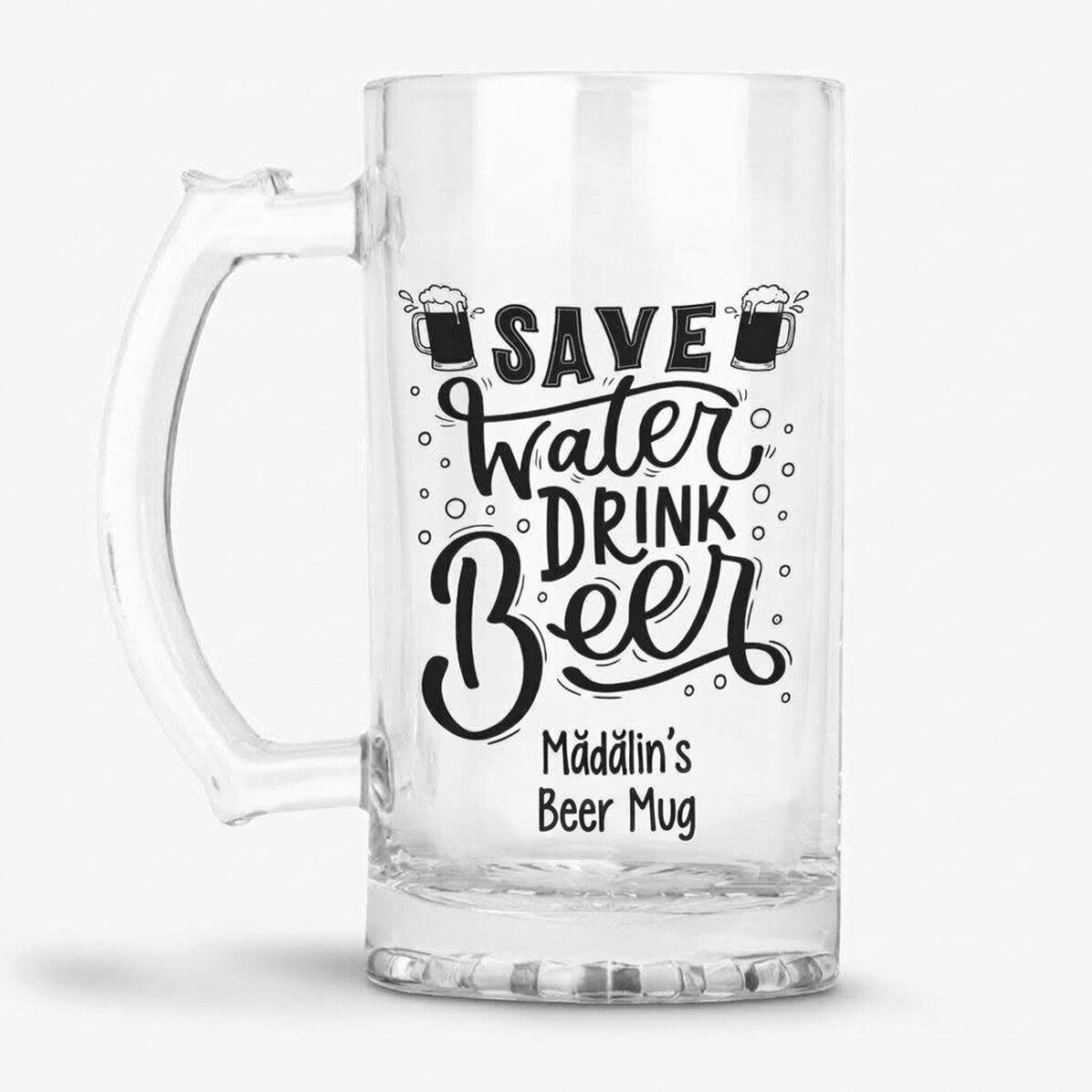Gepersonaliseerde bierpul met tekst - Save Water, Drink Beer