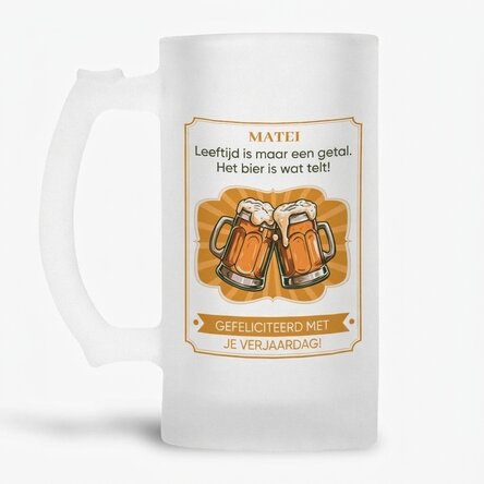 Gepersonaliseerde bierpul met boodschap - Bier is belangrijk!