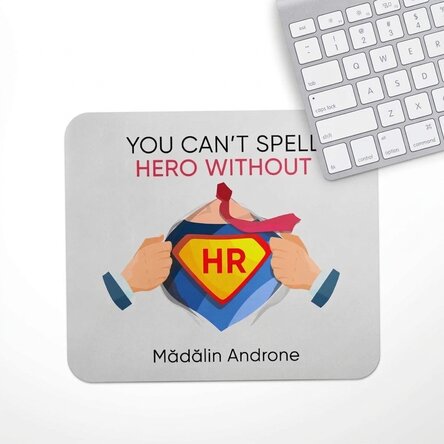 Personalised mouse pad with message - HR