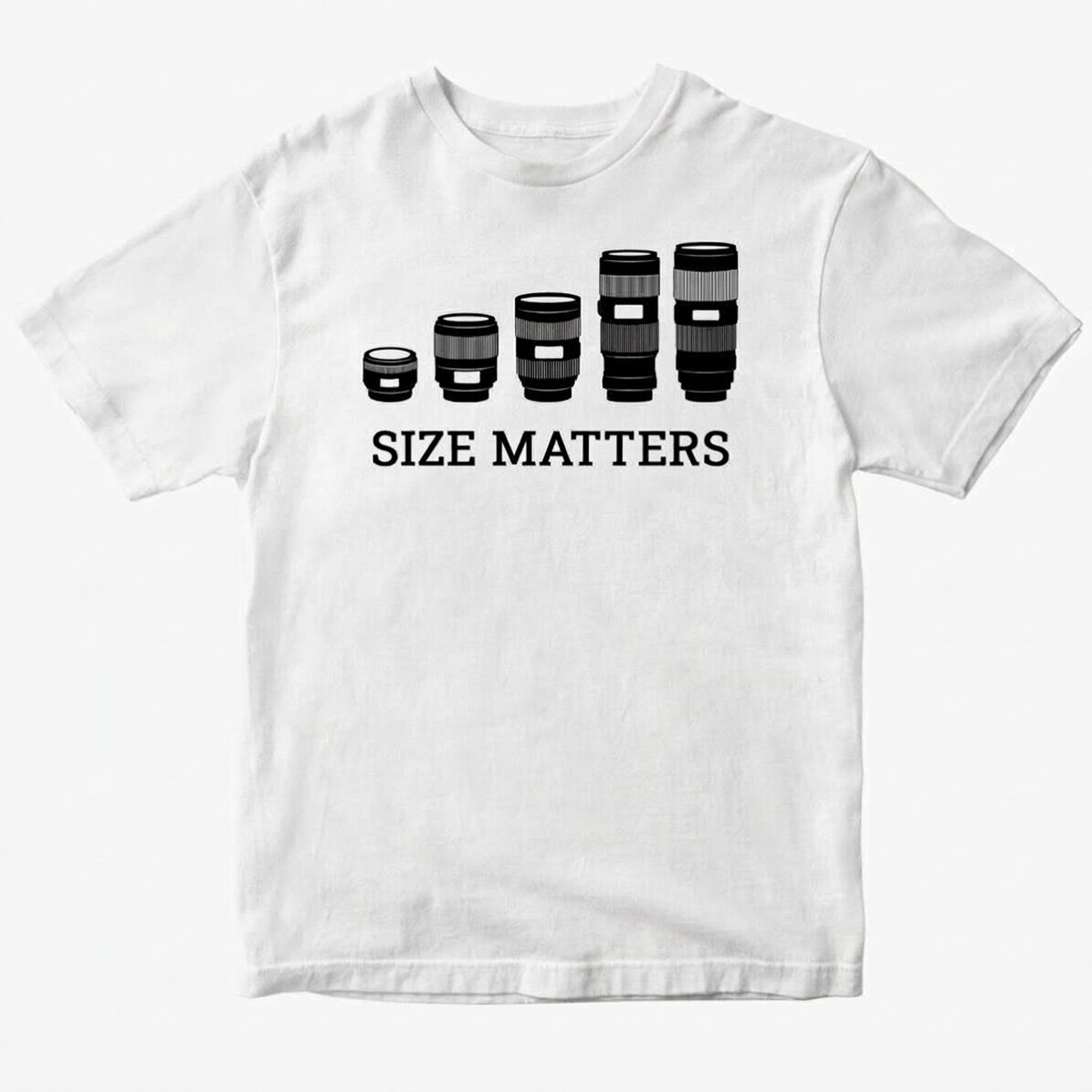 Gepersonaliseerd katoenen T-shirt voor fotografen - Size Matters
