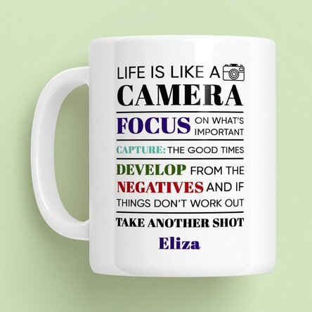 Gepersonaliseerde beker met tekst - Fotograaf