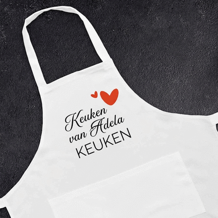 Gepersonaliseerd schort met boodschap - Hearts