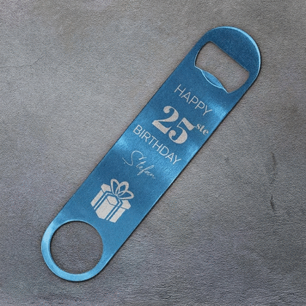 Gepersonaliseerde bieropener met tekst - Happy Birthday