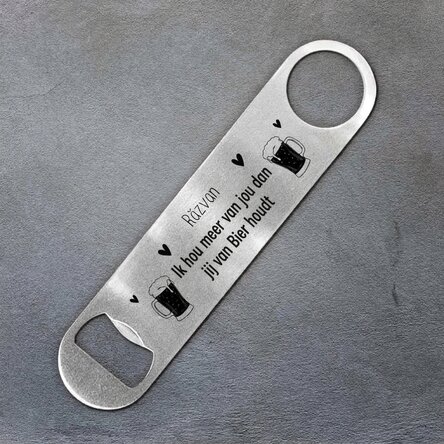 Gepersonaliseerde bieropener met tekst - Love