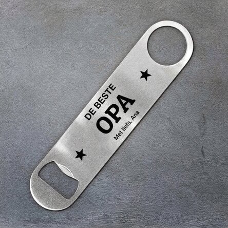 Gepersonaliseerde bieropener met tekst - Star
