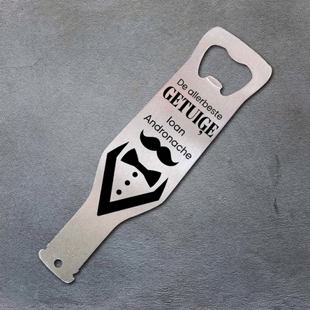 Gepersonaliseerde bieropener met boodschap - De beste Nas