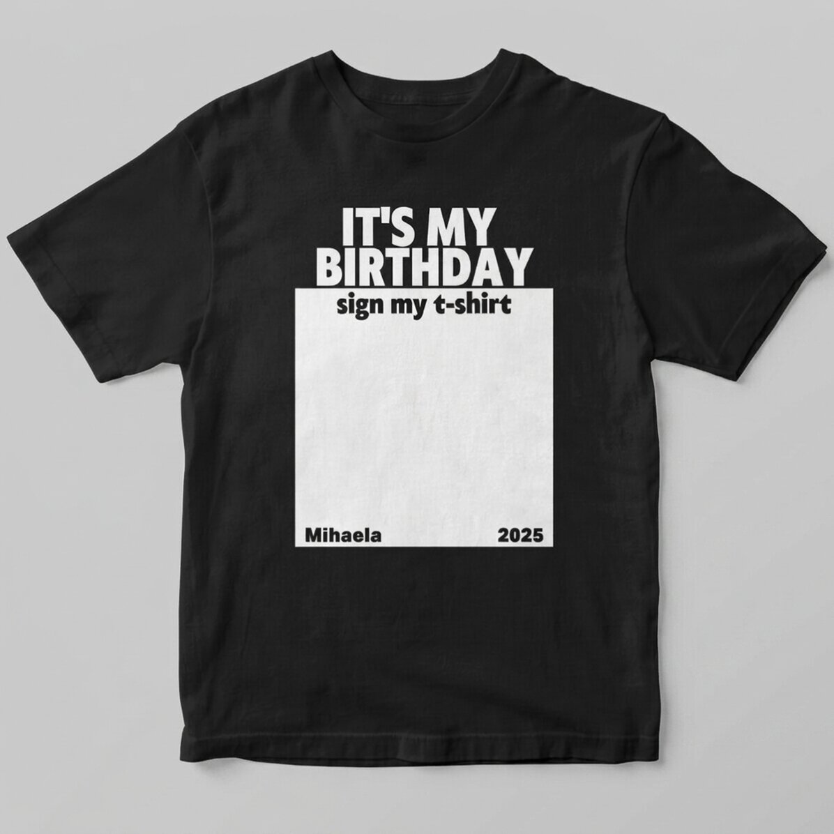 Katoenen T-shirt met eigen tekst - Sign my shirt