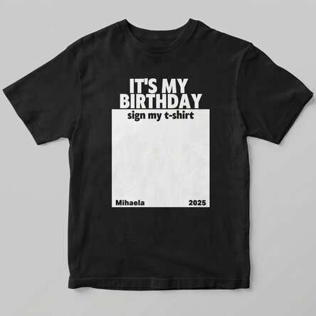 Custom cotton T-shirt with text - Sign my shirt