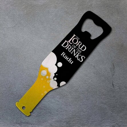 Gepersonaliseerde bieropener met boodschap - The Lord of the Drinks
