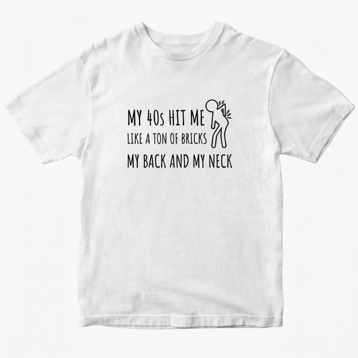 Katoenen T-shirt met gepersonaliseerde tekst - Age pain