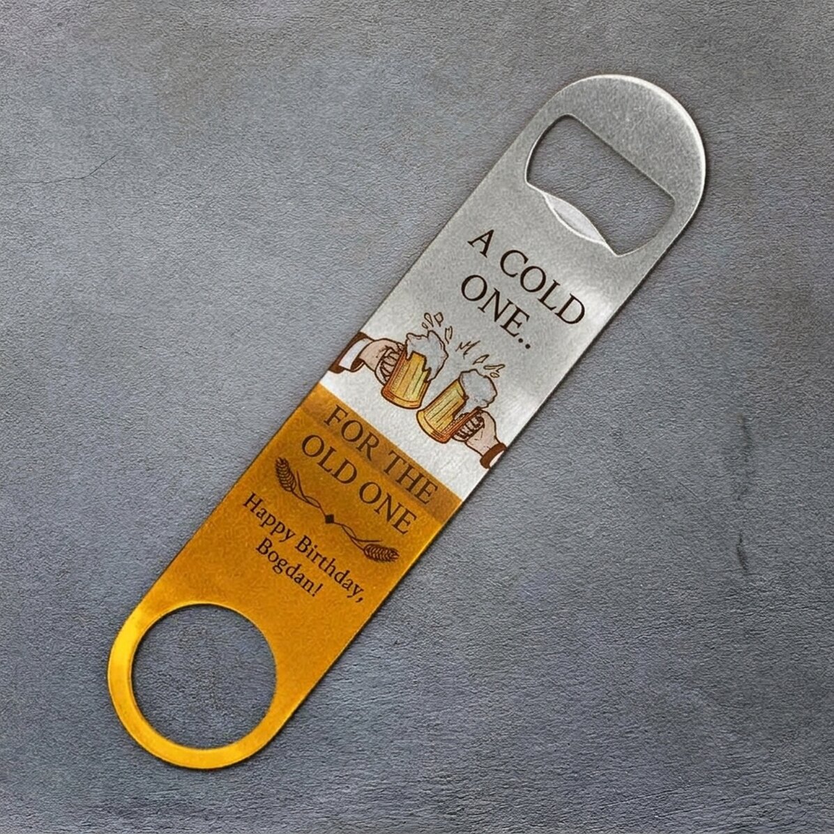 Gepersonaliseerde bieropener met tekst - Cheers!