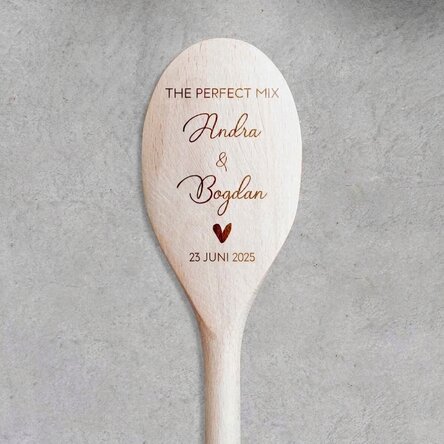 Houten lepel met gepersonaliseerde tekst - The Perfect Mix