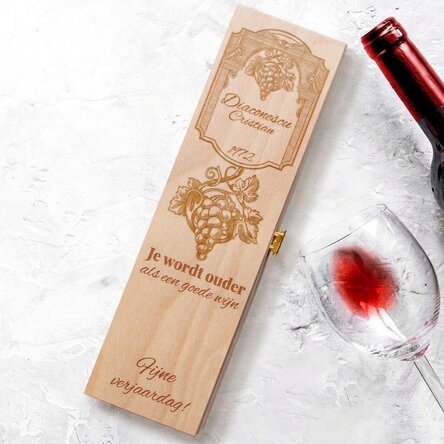 Wijnkist met gepersonaliseerde tekst - Fine wine