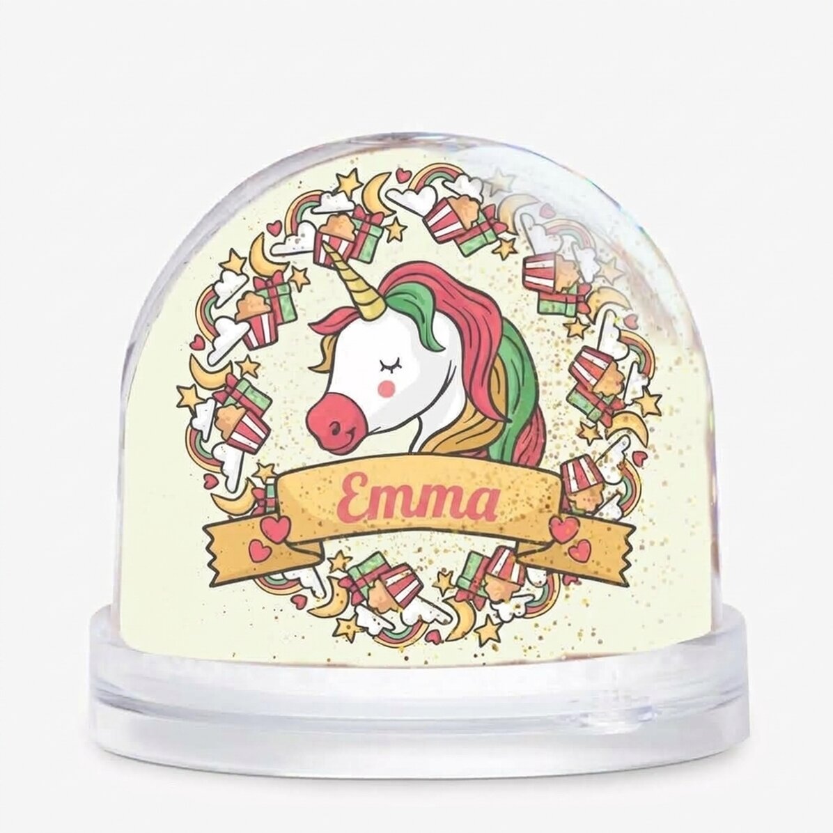 Gepersonaliseerde bureau-kogel met foto en tekst - Birthday Unicorn