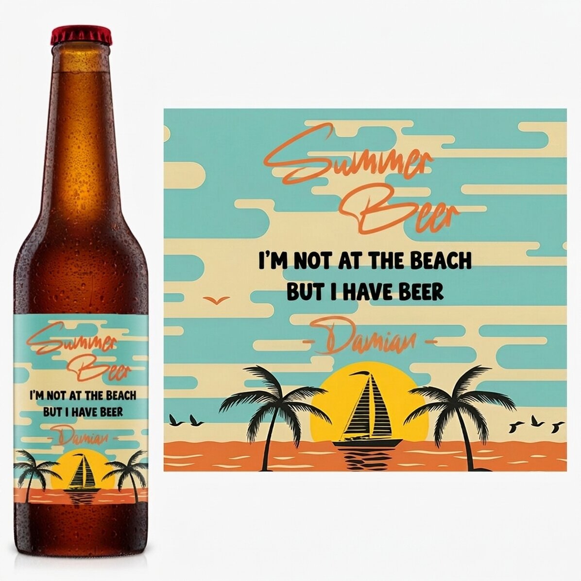 Bier met gepersonaliseerde tekst - Summer vibes