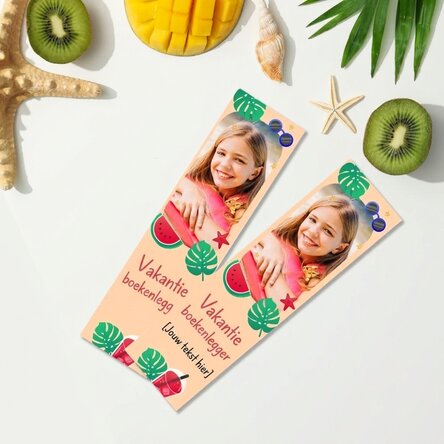 Gepersonaliseerde bladwijzer met foto en tekst - Zomervakantie