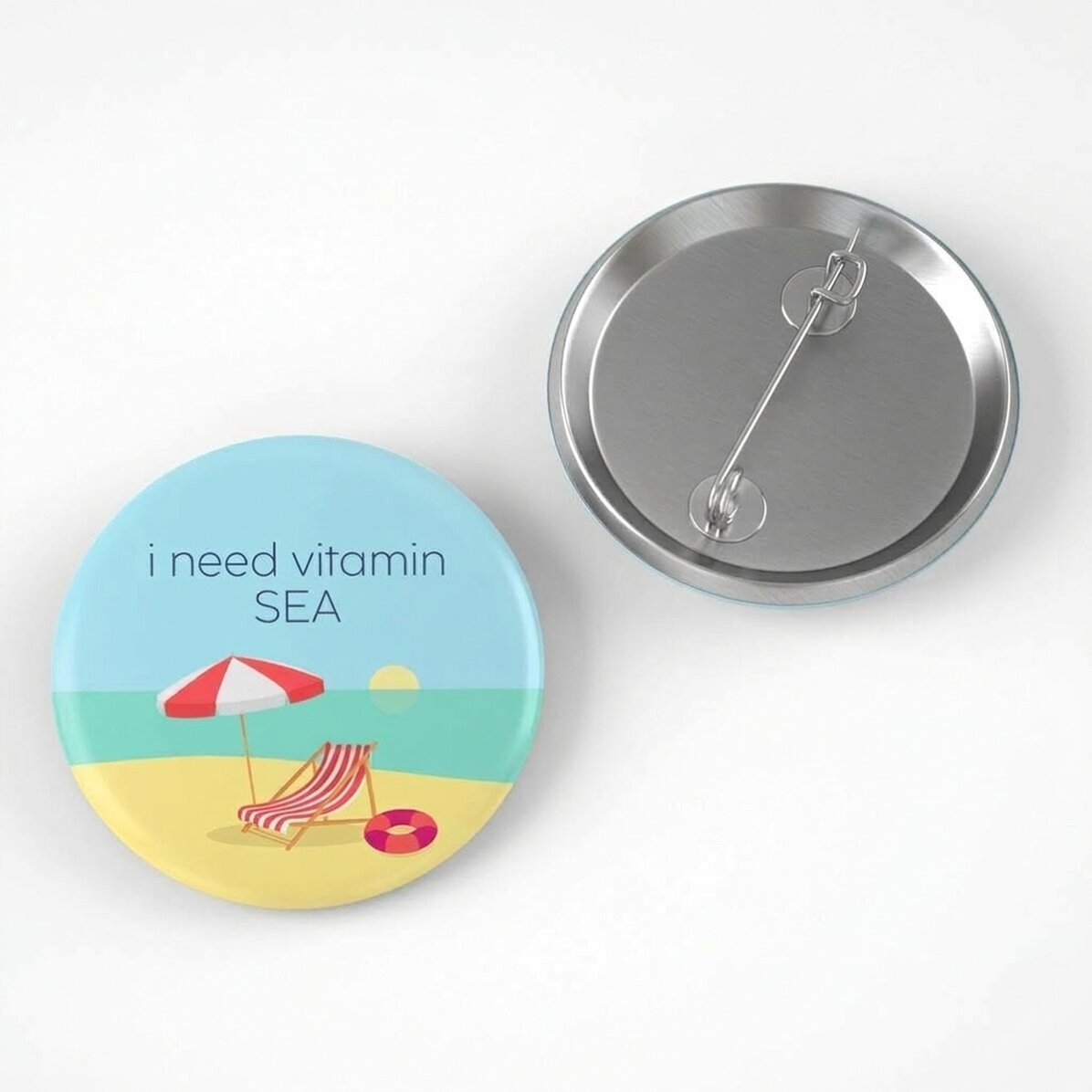Gepersonaliseerd insigne met tekst - Beach time