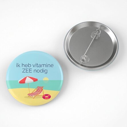 Gepersonaliseerde button met tekst - Beach time