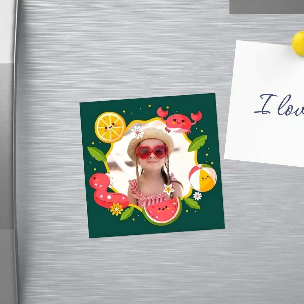 Gepersonaliseerde magneet van 10x10 met foto - Zomervakantie