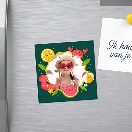 Gepersonaliseerde magneet van 10x10 met foto - Zomervakantie