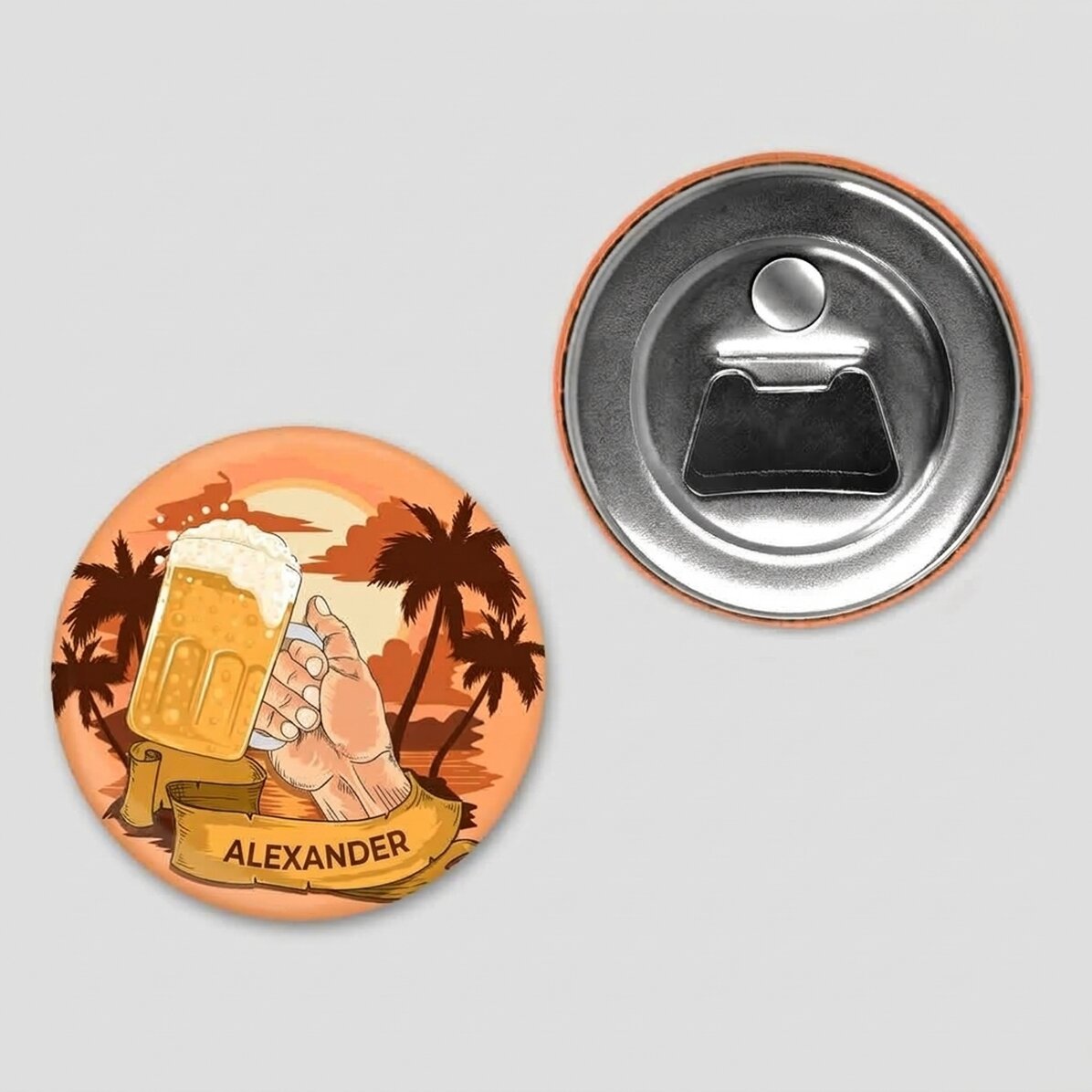 Flessenopener met magneet, gepersonaliseerd met tekst - Vakantie