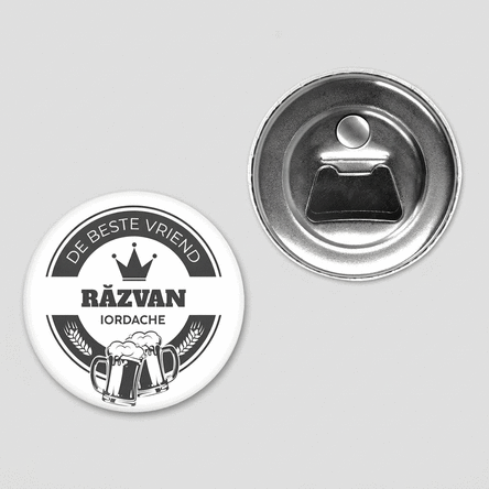 Flessenopener met magneet, gepersonaliseerd met tekst - Bier
