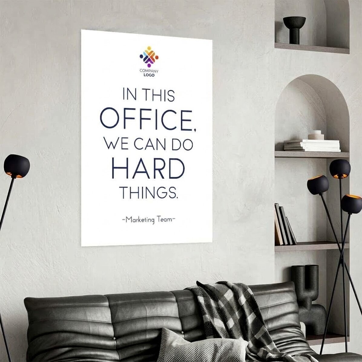 Gepersonaliseerde poster met tekst en logo - Hard Things