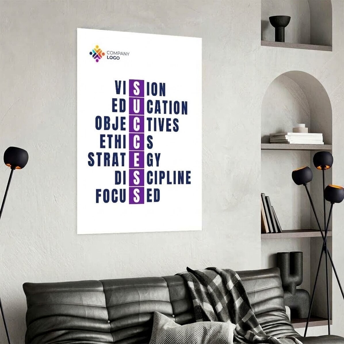 Gepersonaliseerde poster met tekst en logo - Success