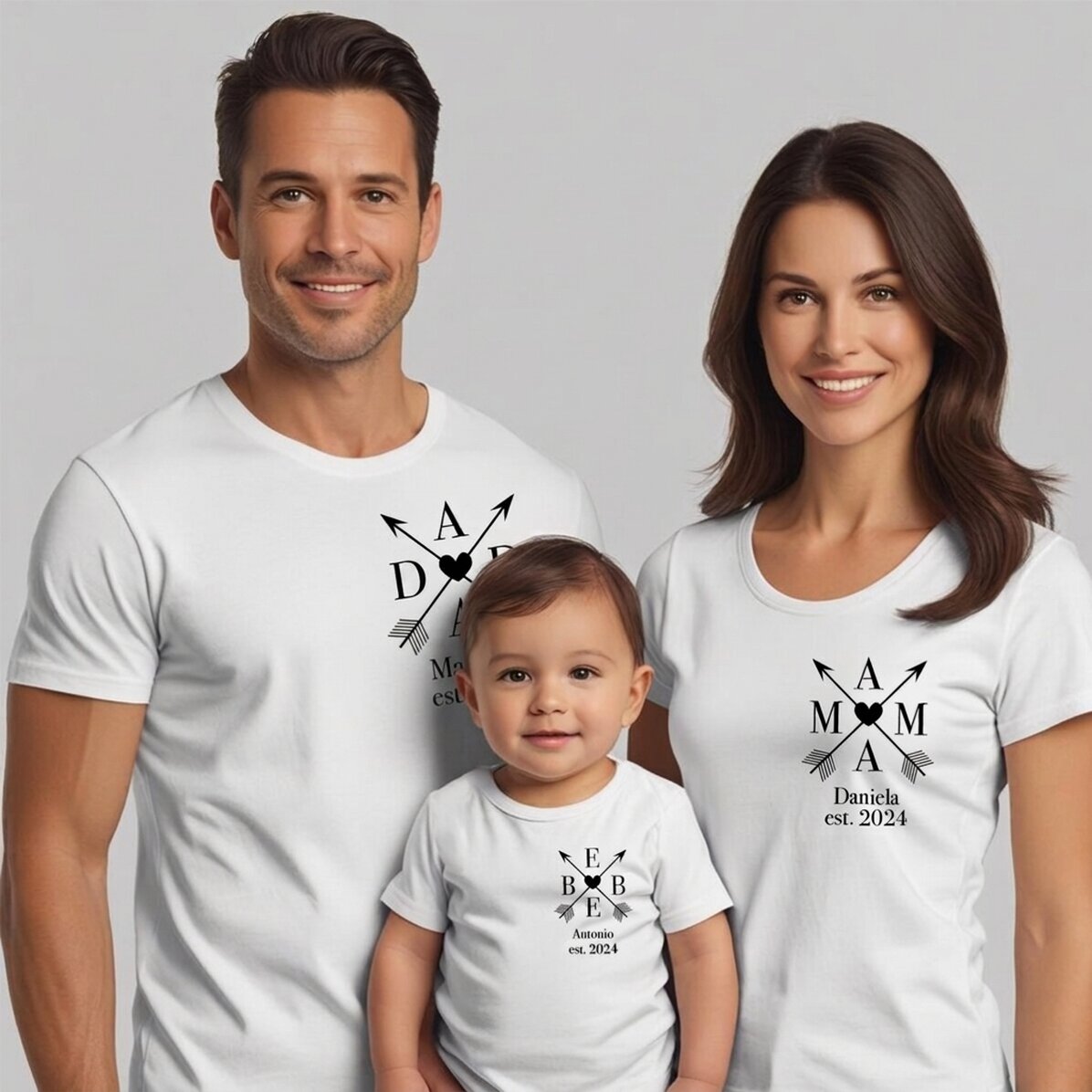 Gepersonaliseerd katoenen T-shirt voor kinderen/volwassenen - Family