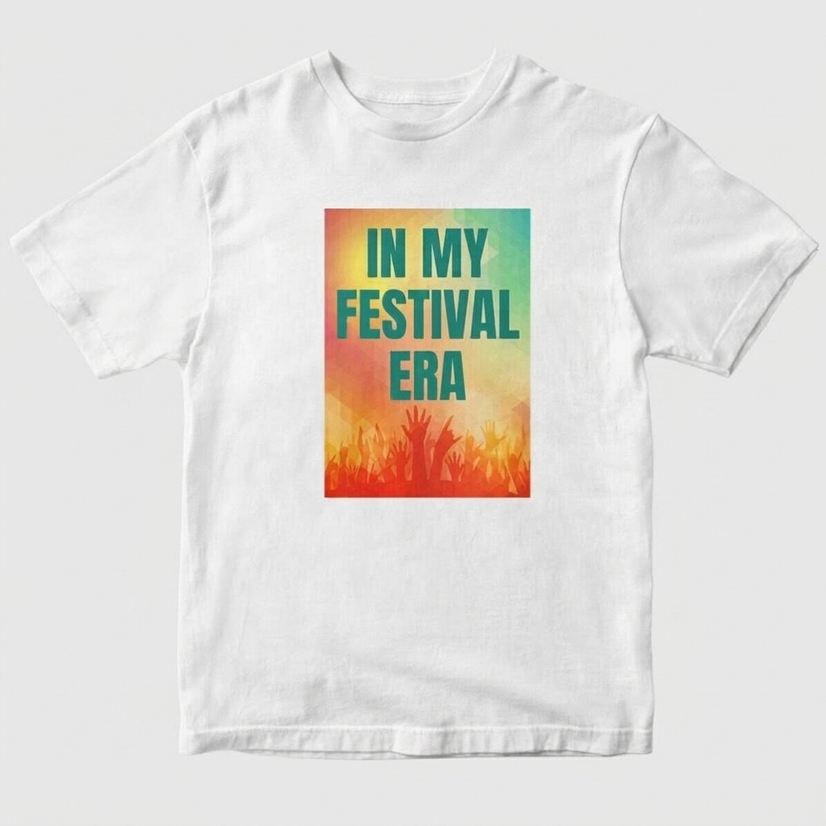 Katoenen T-shirt met gepersonaliseerde tekst - In My Festival Era