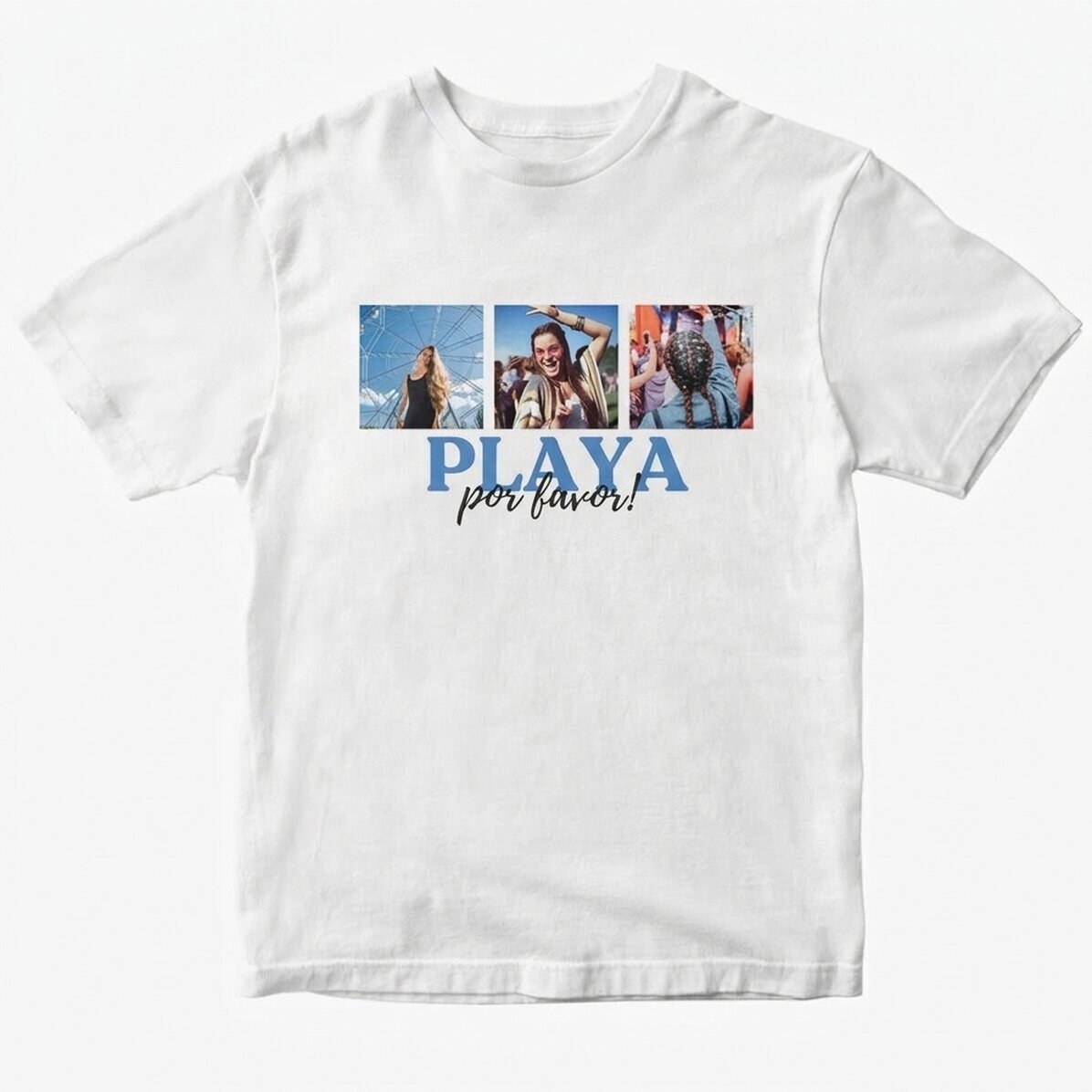 Gepersonaliseerd katoenen T-shirt met 3 foto