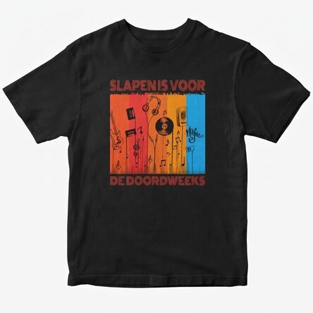 Katoenen T-shirt met eigen tekst - Music life