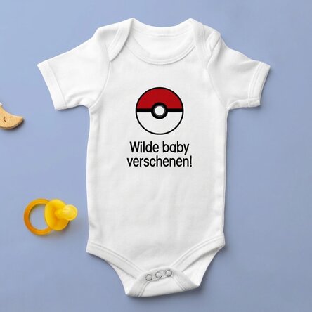 Gepersonaliseerd kinderbody met tekst - Pokeball