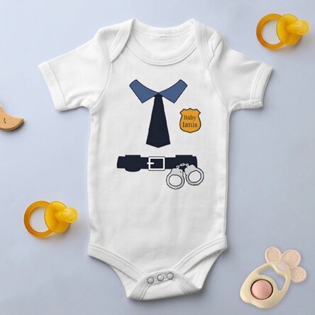 Gepersonaliseerd kinderbody met tekst - Politieagent