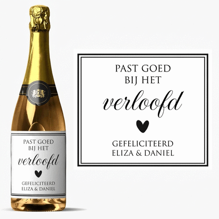Mousserende wijn met gepersonaliseerde tekst - Heart