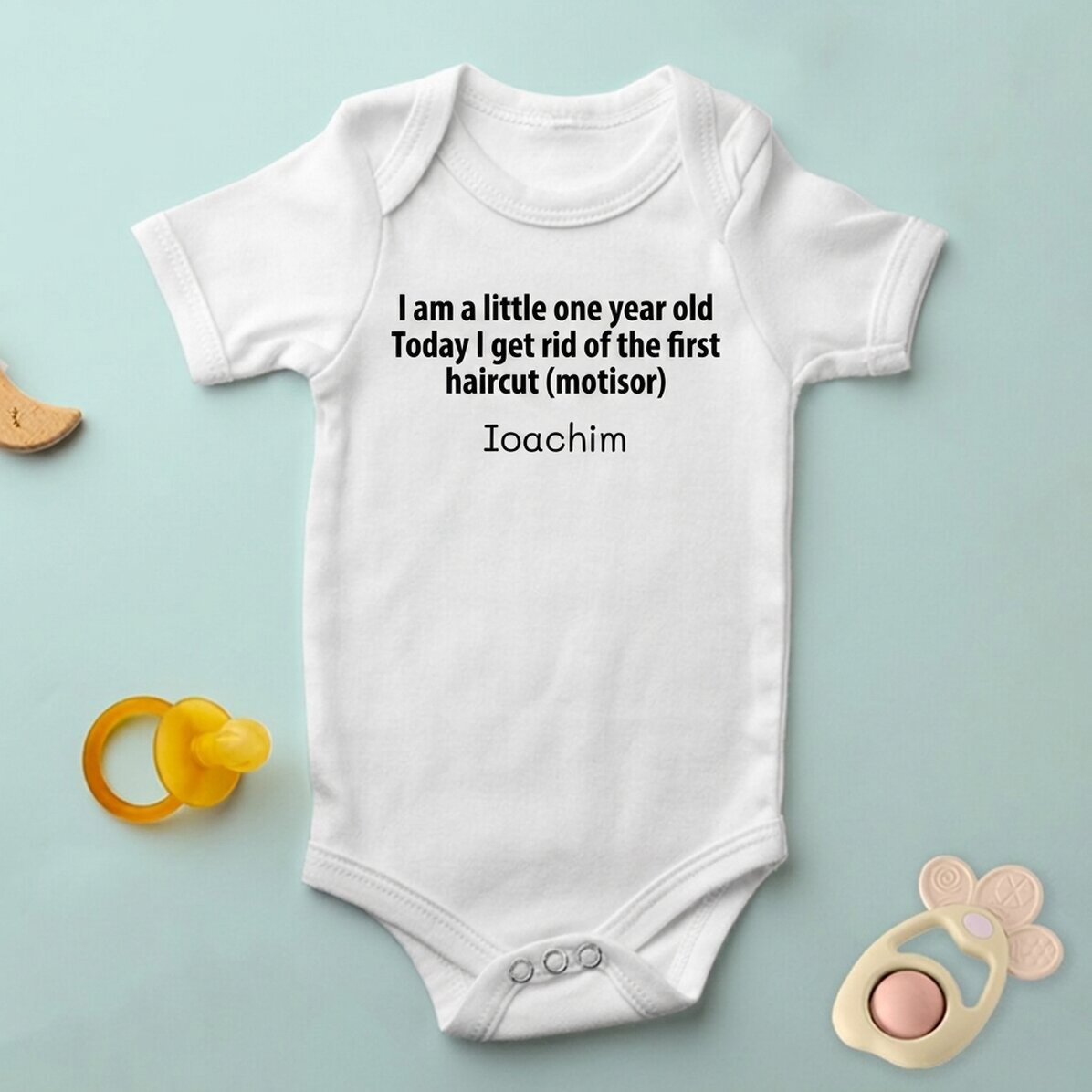 Gepersonaliseerd kinderbody met tekst - Mot-snit