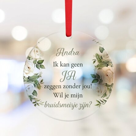 Ronde, gepersonaliseerde sieraden met tekst - Bruidsmeisje