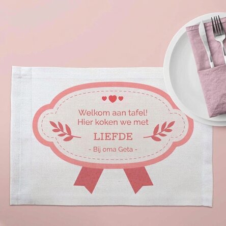 Gepersonaliseerde bordhouder met tekst - Liefde