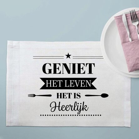 Gepersonaliseerde bordhouder met tekst - Delicious
