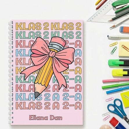 Gepersonaliseerd notitieboekje met tekst - Pretty pencil