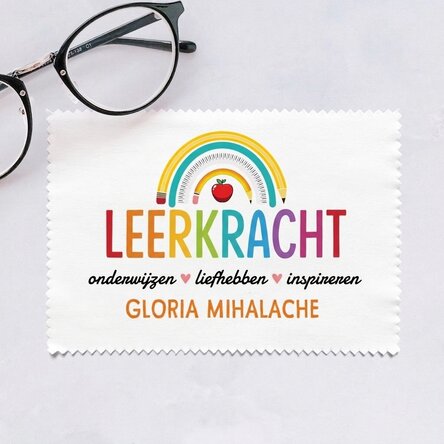 Gepersonaliseerd poetsdoekje voor het schoonmaken van schermen/brillen - Teacher