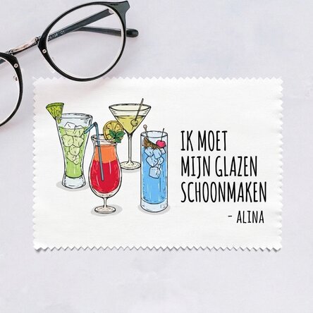 Gepersonaliseerd poetsdoekje voor het schoonmaken van schermen/brillen - Glasses