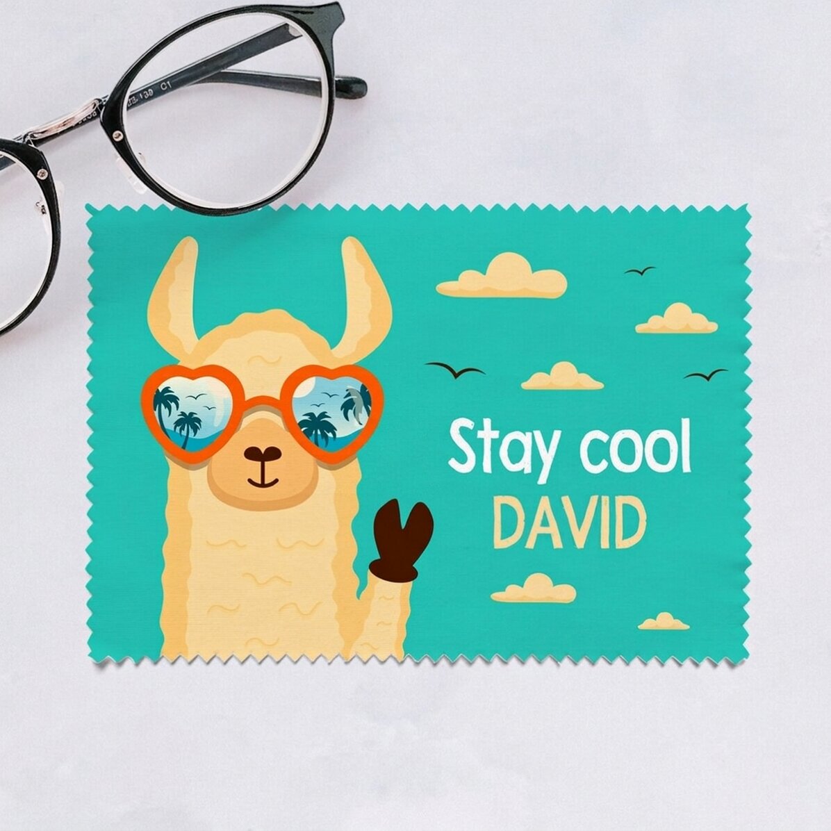 Gepersonaliseerd doekje voor het schoonmaken van schermen/brillen - Cool