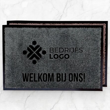 Op maat gemaakte halmat voor binnenshuis met logo en tekst