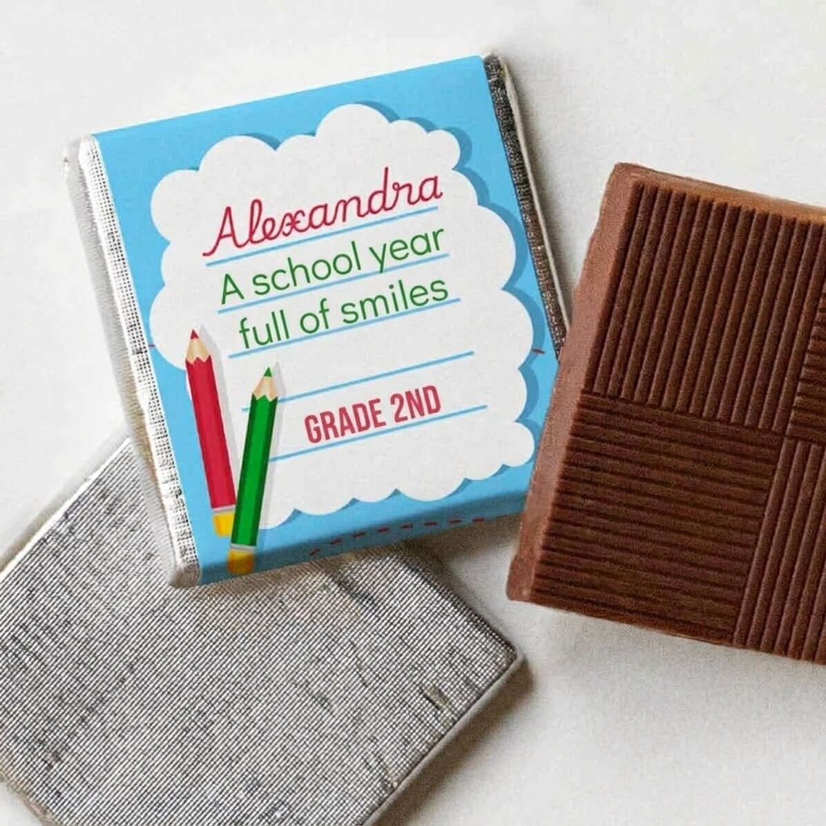 Gepersonaliseerde mini-chocolade met boodschap - School