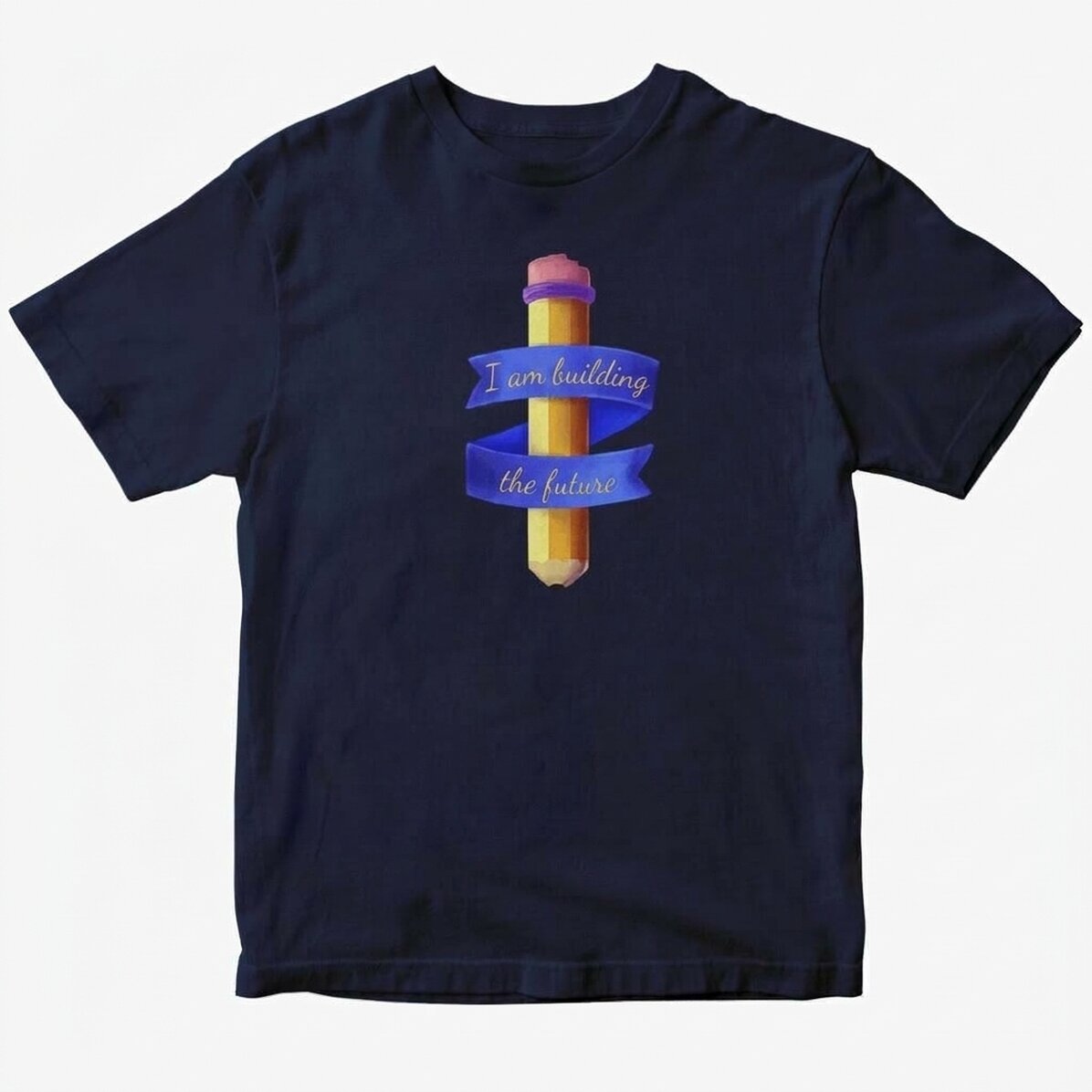 Katoenen T-shirt met gepersonaliseerde tekst - Watercolor pencil