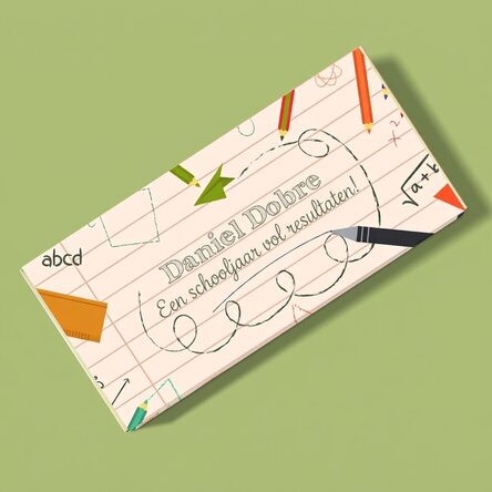 Chocolade met persoonlijke tekst - Het schoolschrift