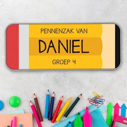 Gepersonaliseerd etui met tekst - Potlood